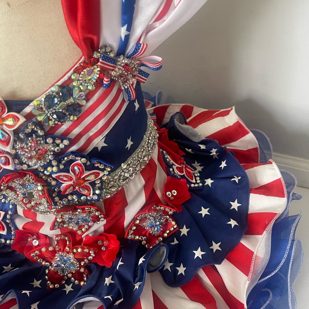 Patriotic Star-Spangled girl national pageant cupcake dress - Picture 7 of 8
